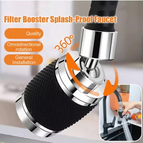 Splash proof booster swivel kitchen filter tap