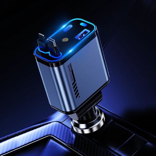 Multifunctional Fast Charging Car Charger with Retractable Cable（Red Star Projector）