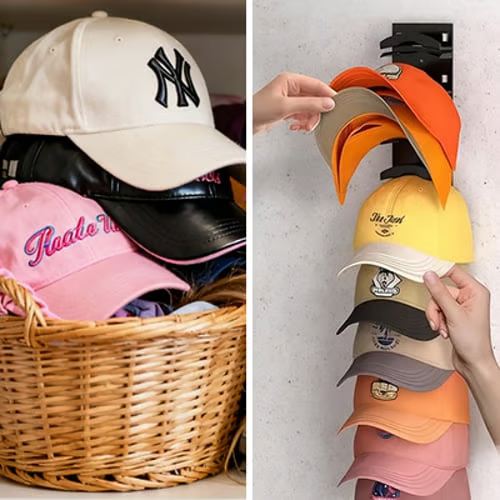 Punch-Free Baseball Cap Storage Rack（black）