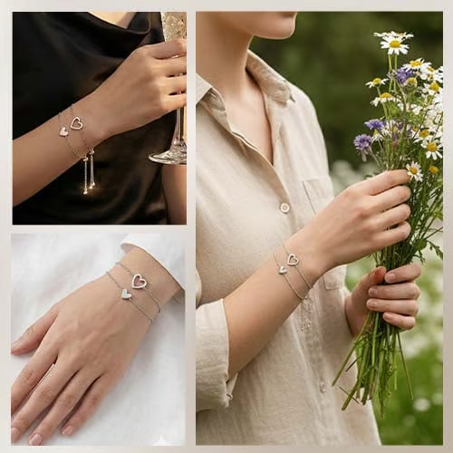 Adjustable Love Friendship Two Bracelet Pack（Gold）