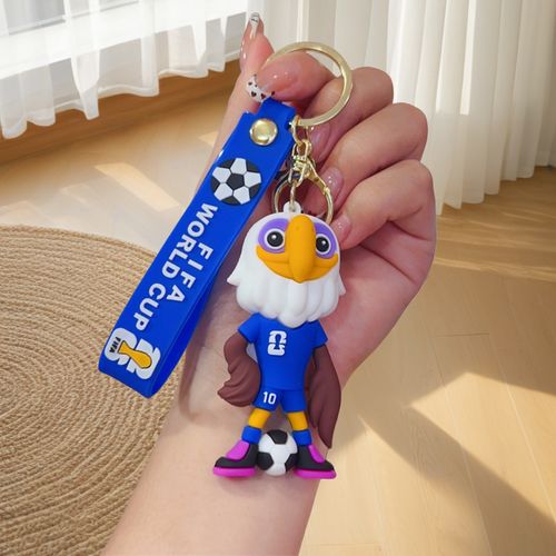 2026 FIFA World Cup USA-Canada-Mexico Official Mascot Keychain | 3D Cartoon Soccer Pendant, Fan Souvenir Gift