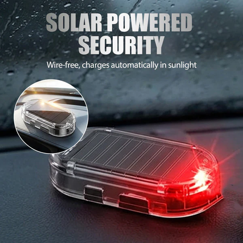 Solar Powered Car Anti-Theft Warning Light（Black Shell Red Light）
