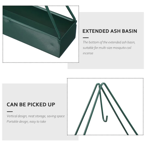 Portable Mosquito Coil Holder Incense Burner Holder Triangular Fireproof Iron