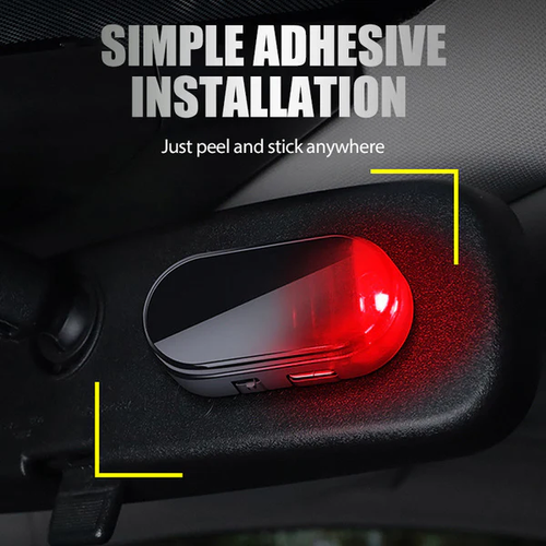 Solar Powered Car Anti-Theft Warning Light（Black Shell Red Light）