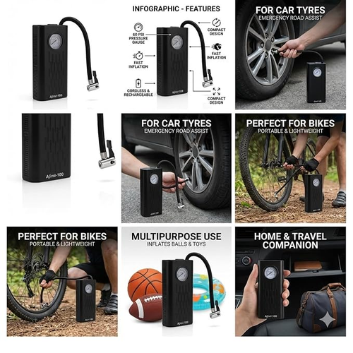 Multifunctional Portable Air Pump for Car Bike