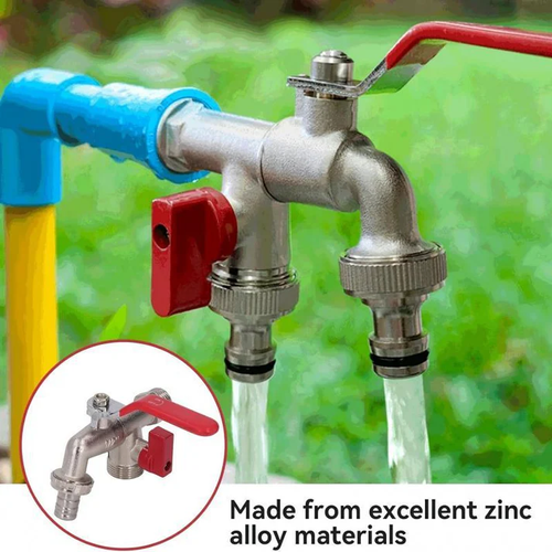 WRAS Approved Double Outlet Outdoor Tap | Built-In Non-Return Valve & Freeze-Resistant Brass