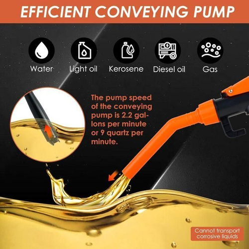 Portable Electric Oil Extractor Pump Battery Power Fuel Pump Handheld Liquid Fuel and Water Transfer Pump Tools with A Gun Mouth