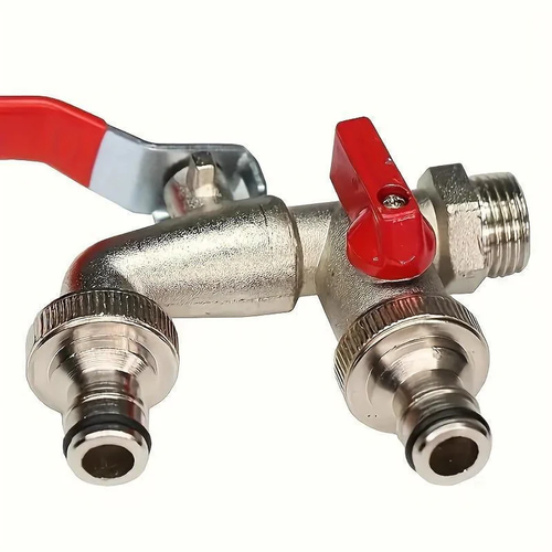 WRAS Approved Double Outlet Outdoor Tap | Built-In Non-Return Valve & Freeze-Resistant Brass