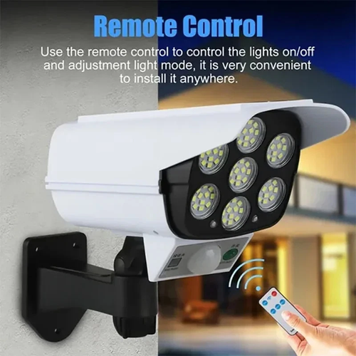 77LED Solar Motion Sensor LED Light Outdoor Dummy Camera Wireless Securi