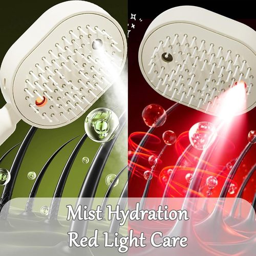 Electric Spray Massage Comb Vibrating Scalp Massager Misting Hair Care Comb Detangling And Volumizing Comb 3 in 1 Rechargeable