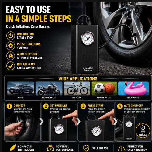 Multifunctional Portable Air Pump for Car Bike