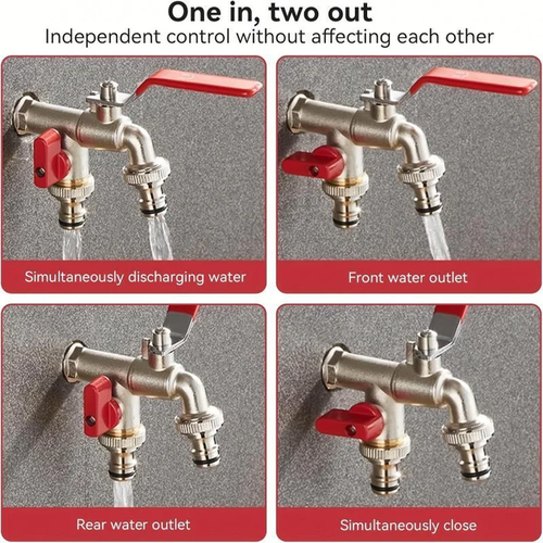 WRAS Approved Double Outlet Outdoor Tap | Built-In Non-Return Valve & Freeze-Resistant Brass