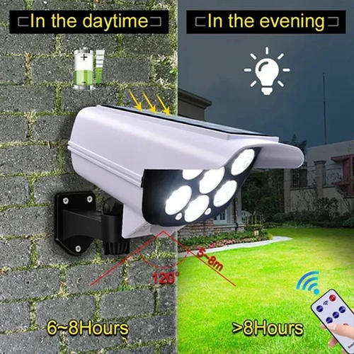77LED Solar Motion Sensor LED Light Outdoor Dummy Camera Wireless Securi