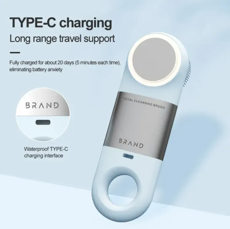 Limpador facial ultrassônico de silicone frio e quente, vibração de alta frequência + cabeça de escova de silicone para limpeza profunda dos poros, modos duplos de frio e quente para promover absorção e encolher os poros. Tipo C de carregamento rápido + IPX7 à prova d'água. Adequado para peles sensíveis. Transforma o ato de lavar o rosto em uma experiência luxuosa de cuidados com a pele, deixando sua pele radiante e lisa.