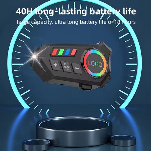 Este fone de ouvido Bluetooth para capacete integra iluminação LED e luzes ambientes inteligentes, aumentando a segurança e o frescor durante os passeios noturnos. A conexão Bluetooth é estável, permitindo chamadas telefônicas claras e reprodução de música. Tem uma duração de bateria de 40 horas e é fácil de usar, proporcionando vários benefícios para passeios diários ou de longa distância.