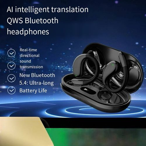 Controle de toque AI Tradução Fone de ouvido esportivo sem fio com fone de ouvido com exibição de volume da bateria