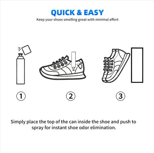A cura para o cheiro de sapato!  Este spray pode eliminar odores e inibir bactérias.  Seca rápido e é adequado para qualquer material.  Pode ser usado em tênis, sapatos de couro, meias, armários de sapatos e banheiros.  A operação é simples, tem grande capacidade e é mais durável.  Você não vai sujar seus sapatos ao tirá-los.  Faça o pedido hoje e você receberá 5 frascos de bico branco de 260ML - frasco M com spray anti-odor e anti-bactériano para plantas de íons prateados.