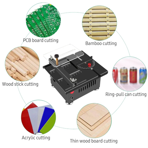 Mini serra de plataforma elevatória, compacta em tamanho e potente em desempenho.  Pode ser ajustado para um ângulo de 0-90°.  Ele pode cortar com precisão vários materiais, como madeira, acrílico e placas de PCB.  A operação é segura e fácil de dominar.  Seja você um entusiasta de modelos ou um especialista em marcenaria, você pode obter um corte preciso com ele, tornando suas criações artesanais mais notáveis!