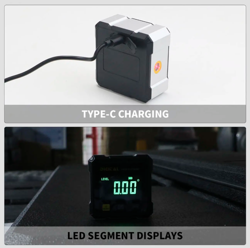Instrumento de medição a laser duplo: Os lasers duplos fornecem o dobro da precisão.  Equipado com display LED claro, ele suporta várias medidas de unidade e pode lidar com condições complexas, como umidade.  Ele permite um alinhamento preciso em vários cenários, facilitando operações eficientes em áreas como construção e decoração.
