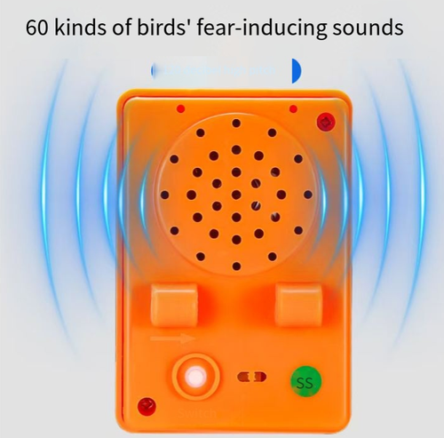 Repelador de pássaros por voz movido a energia solar, o agente inteligente de proteção de culturas, estroboscópico laser de 360°, bateria de duração solar + interruptor automático com sensor de luz, repulsão de aves em 360° sem pontos cegos, instalação fácil, mantendo aves afastadas e garantindo uma colheita segura e abundante para as plantações.  É um grande auxilio para os agricultores na proteção de suas plantações!