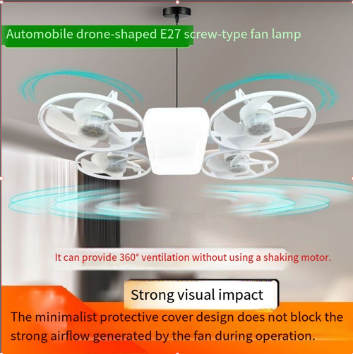 World's first drone fan light with three-level dimming and color adjustment, with remote control