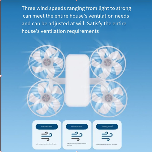 World's first drone fan light with three-level dimming and color adjustment, with remote control