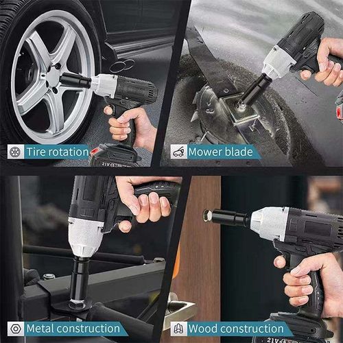 Electric Impact Wrench Rechargeable Cordless Electric Wrench High Torque Impact Wrench Screwdriver Power Tools