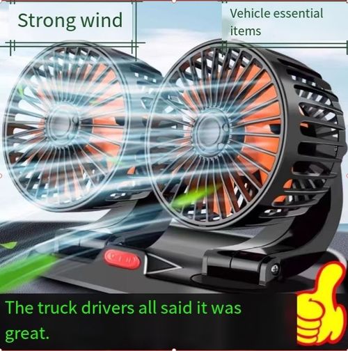 Car dual-head fan, refreshing cool breeze