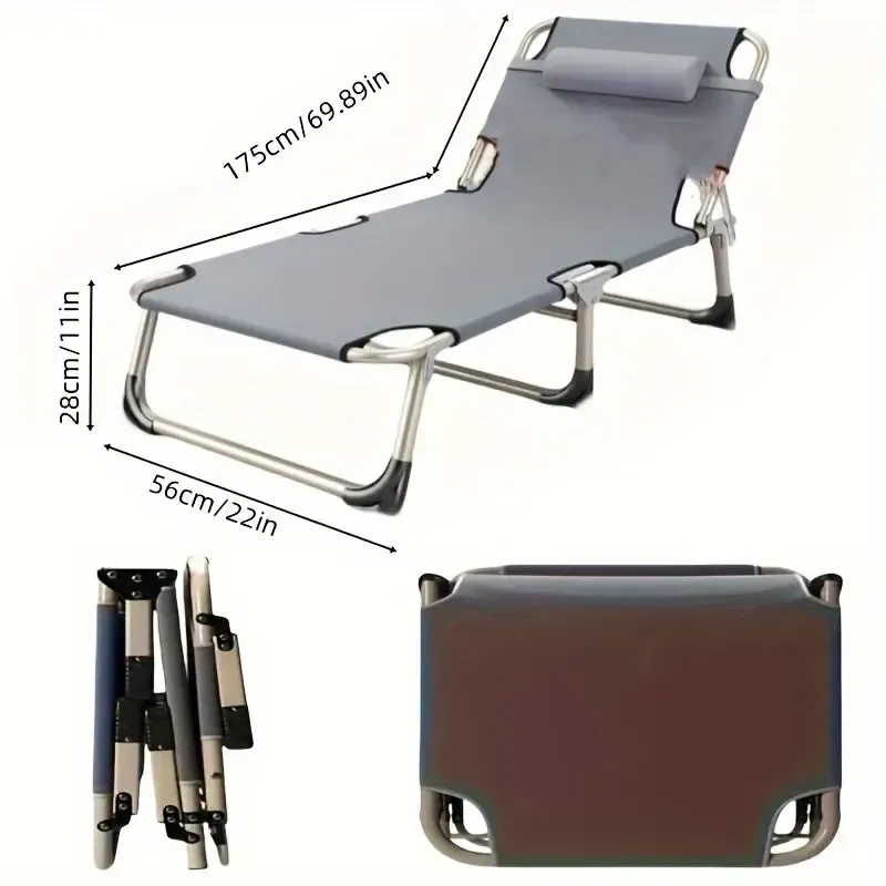 Outdoor Installation-free Foldable Outdoor Sun Lounger Beach Chair Adult Tanning Lounger