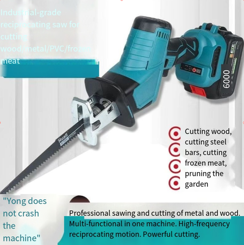 Blue Handheld Electric Portable Reciprocating Saw