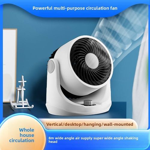 Ventilador de circulação de ar de mesa grande angular com forte energia eólica e resfriamento para toda a casa
