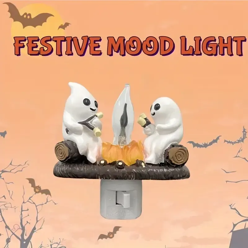 Ghost Campfire Flickering Nightlight Halloween Nightlights
