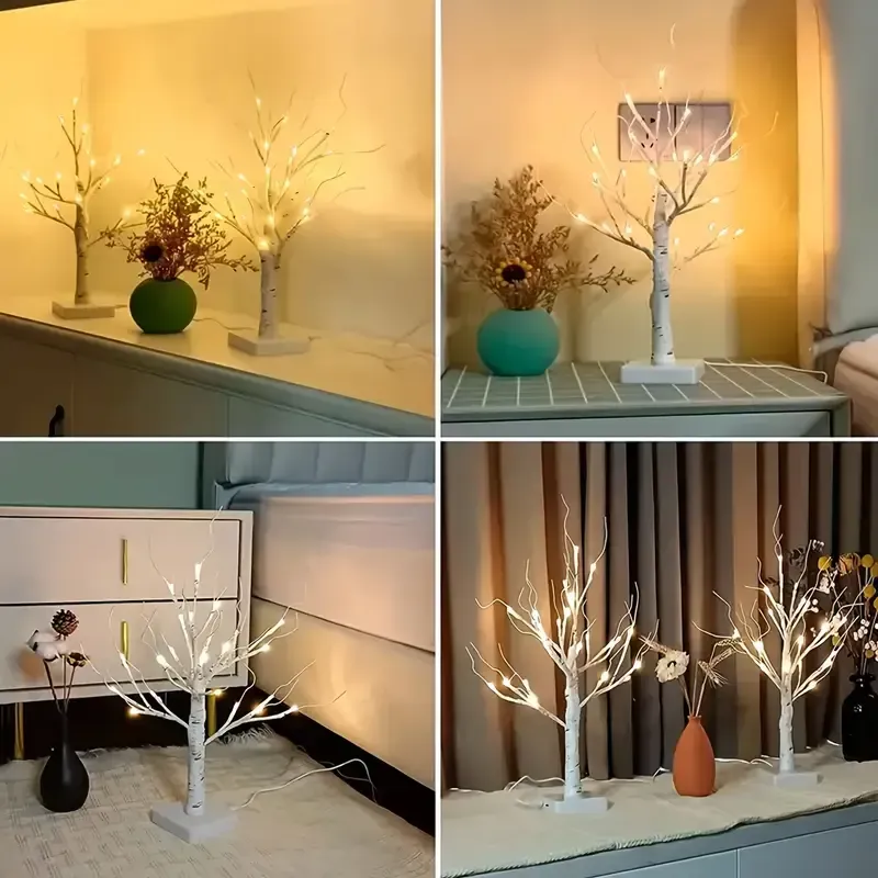 LED Birch Tree Light Tabletop Bonsai Battery Powered With 24 Led Warm White for Indoor Outdoor Decoration Christmas Gifts