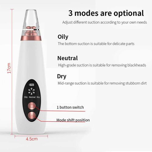 Heads Rechargeable Facial Skin Care Tool Blackhead Vacuum Acne Cleaner Pore Remover Blackhaed Remover Vacuum