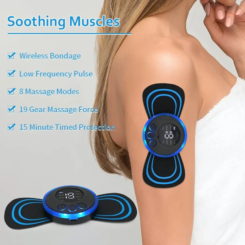 Portable Pulse Muscle Stimulator Neck Cervical Massage Patch Ems Mini Electric Massager
