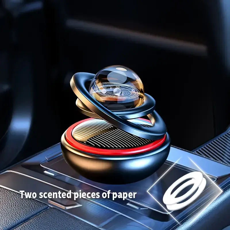 Difusor de Perfume de Carro Rotativo Alimentado por Energia Solar - Ambientador Automático Elegante