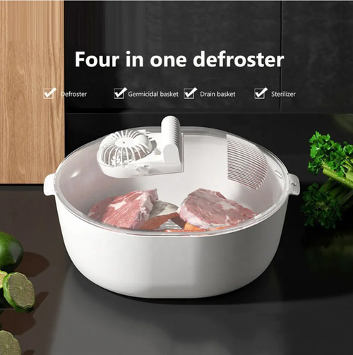 The smart defrost device eliminates slow thawing and nutrient loss. It relies on high-frequency micro-vibration for rapid thawing. It is not picky about ingredients or shapes and can handle frozen fish, frozen meat, and frozen seafood. After thawing, the ingredients will not become dry or fishy, ​​and the freshness-locking effect is visible, so every meal will be fresh!