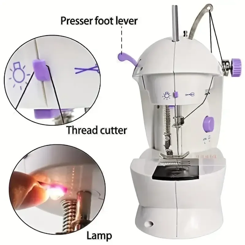 This portable mini sewing machine is the palm-sized sewing god, a tailor shop that you can carry with you. It starts up in 3 seconds and sews in 5 seconds.