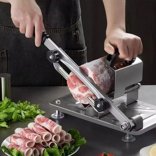Processamento de carne Multifuncional Home Mutton Roll Carne Congelada Bacon Cortador Manual Máquina Fatiadora de Carne Congelada Máquina Fatiadora de Carne Congelada