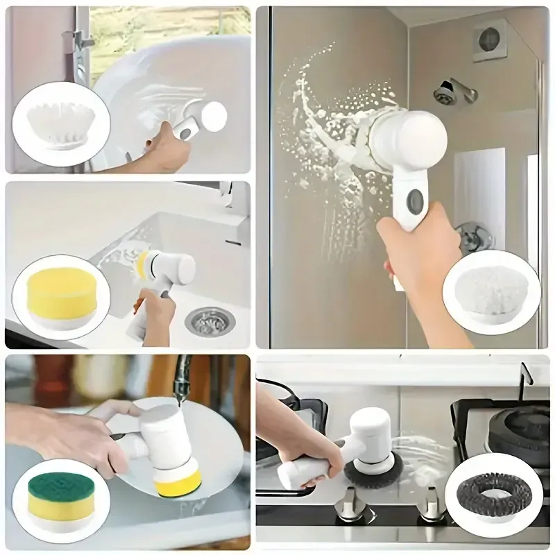 Sunshine Portátil USB Recarregável Power Escova de Limpeza Doméstica Elétrica Esfregão de Pratos Ferramentas de Cozinha