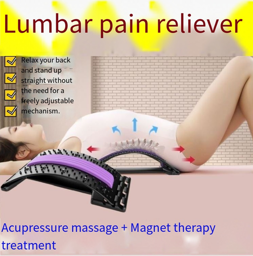 Relaxante lombar de relaxamento magnético, maca de cintura atualizada, suporte para as costas de extensão da coluna, ferramenta auxiliar de massagem de ioga