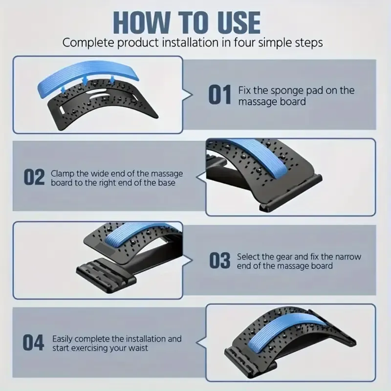 Relaxante lombar de relaxamento magnético, maca de cintura atualizada, suporte para as costas de extensão da coluna, ferramenta auxiliar de massagem de ioga