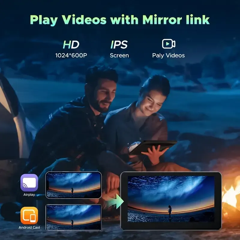 车载行车记录仪Espelho retrovisor de 7 polegadas Carplay Android Auto Câmera de backup de tela de projeção sem fio com resolução 4K Monitor de auxílio reverso para carro