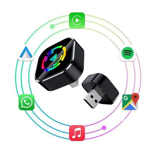 Adaptador de Metal USB Sem Fio 2 em 1 Apple Carplay & Android Auto CP003 Com Fio para Sem Fio