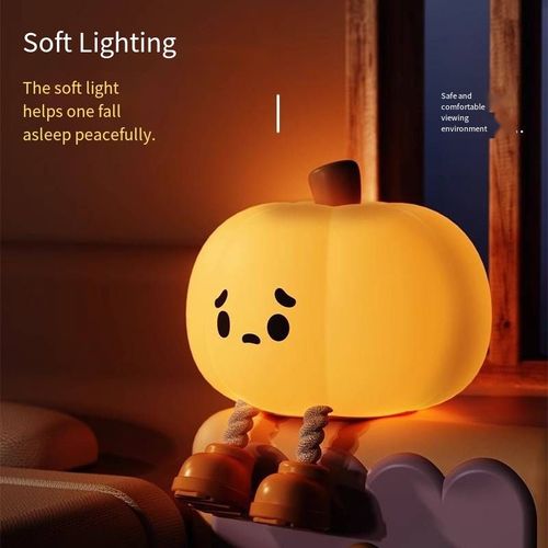 Luz Noturna LED de Abóbora de Silicone Halloween Decorações & Adereços Emoji Pat Pat Luz Noturna de Abóbora