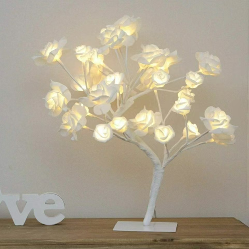 Luz de decoração de árvore rosa Lâmpada 3D Led Candeeiros de mesa Candeeiros de mesa Luzes de flores autocarregáveis LED Luz noturna Quarto Home Decor