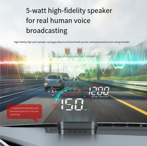 HUD抬头显示器GPS do carro HUD, velocímetro universal OBD do carro, projetor de bússola do carro, eletrônica do carro para vigilância por vídeo do carro, painel, automotivo, LED