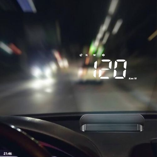 抬头显示仪Suporte para telefone com carregamento sem fio com head-up display HUD, navegação do carro, head-up display dobrável e de alta definição para carro.