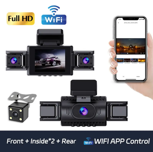 The four-lens dash cam, with dual front and rear recording + full-dimensional vision of left and right side views, breaks the limitations of traditional single-lens, making every driving moment clear and traceable, and providing a sky-level protective net for your travel.
