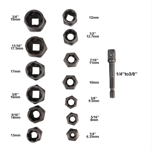 Esta ferramenta de remoção de porcas de 14 peças é feita de aço cromo-molibdênio CR-MO que foi tratado termicamente em altas temperaturas.  Seu design de dentes reversos em espiral facilita a remoção de parafusos com fenda e enferrujados.  Ele vem em 14 tamanhos comuns e está equipado com uma caixa de armazenamento.  É uma ferramenta incrível para reparo automotivo e manutenção doméstica para lidar com fixadores teimosos!